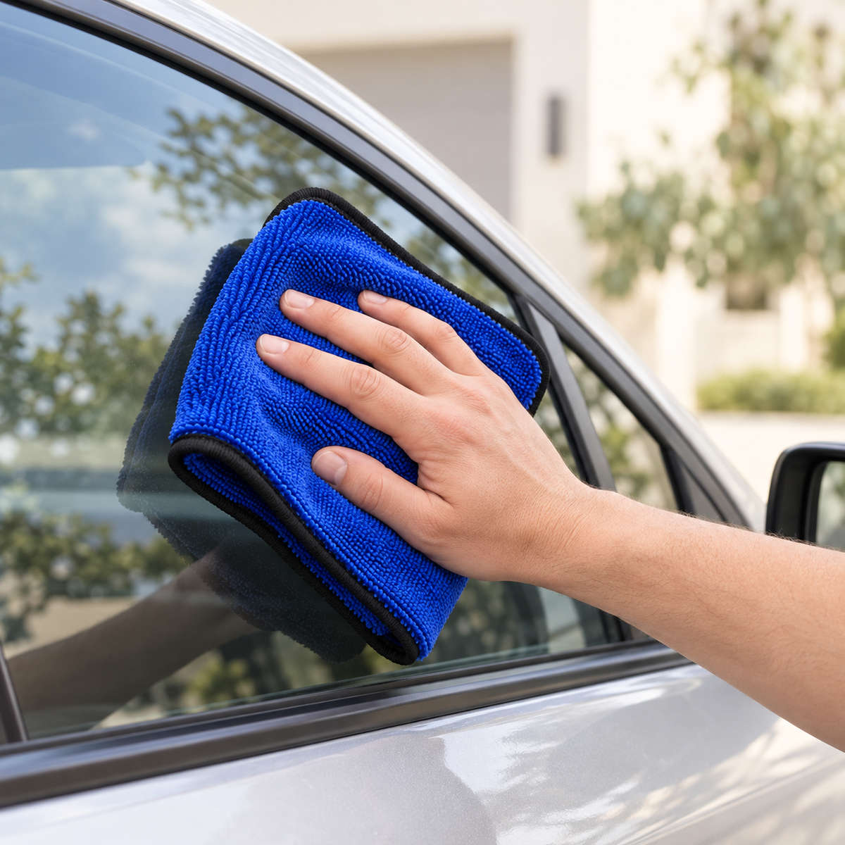 Twisted-Loop Microfibre Car Drying Towel — illustrative use or setup scene