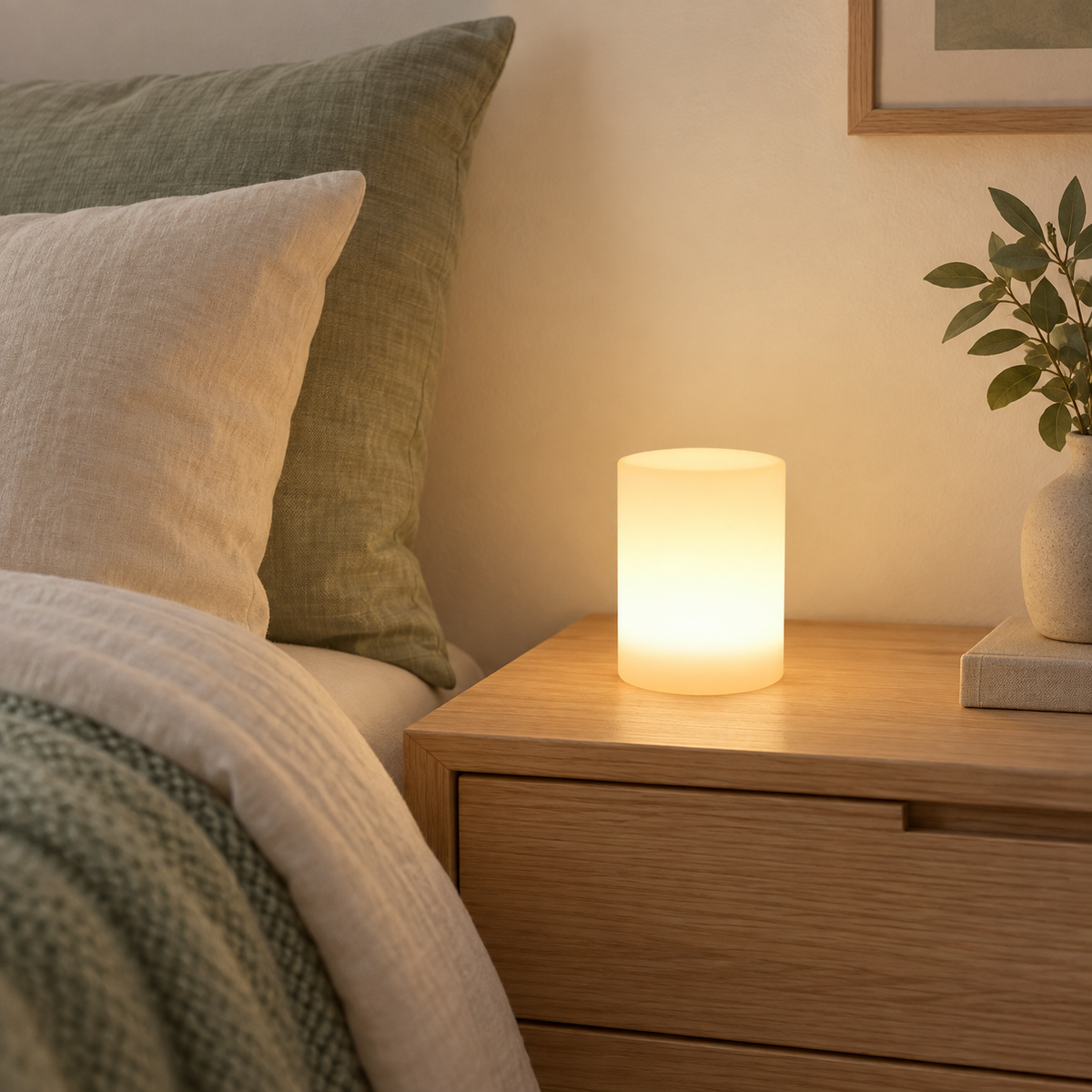 Cylindrical LED Table Lamp — illustrative use or setup scene