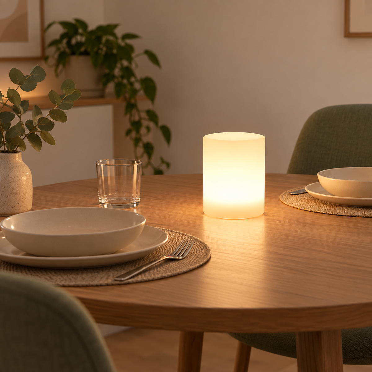 Cylindrical LED Table Lamp — illustrative use or setup scene