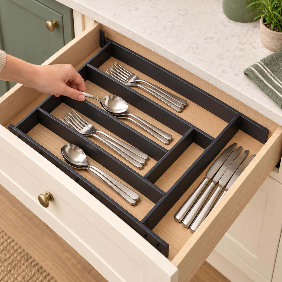 Expandable Cutlery Drawer Divider — illustrative use or setup scene