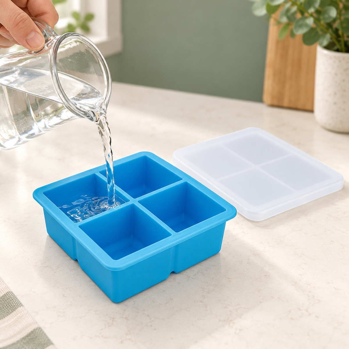Four-Cavity Ice Tray with Lid — illustrative use or setup scene