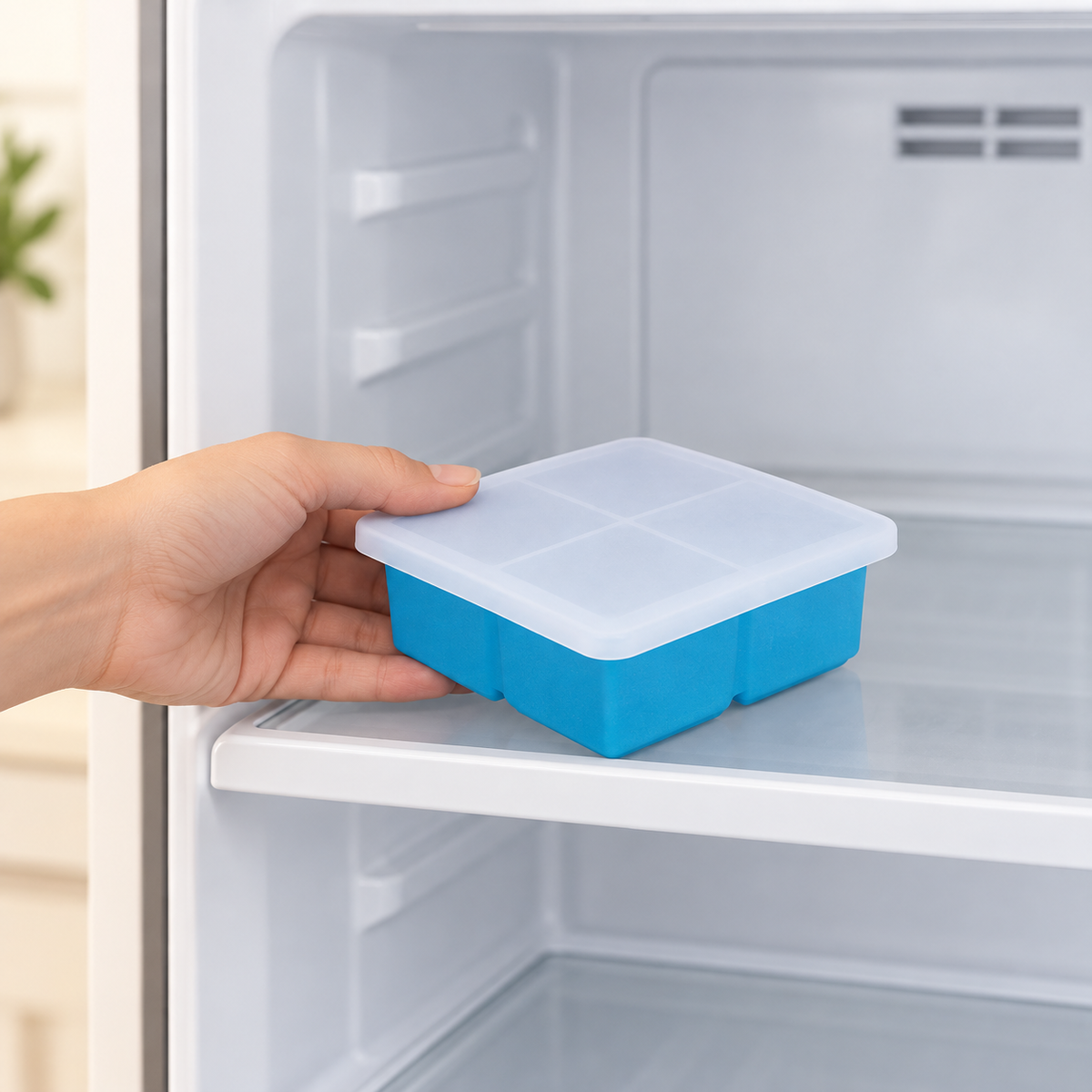 Four-Cavity Ice Tray with Lid — illustrative use or setup scene