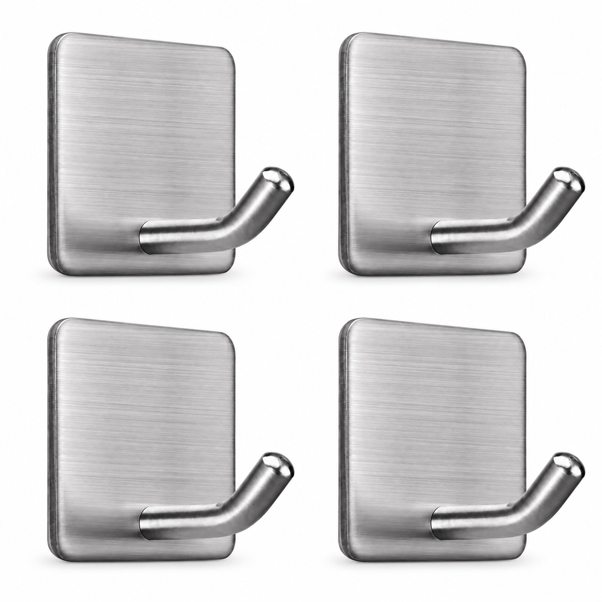 Self-Adhesive Wall Hooks — 4 Pack — complete 4-piece pack