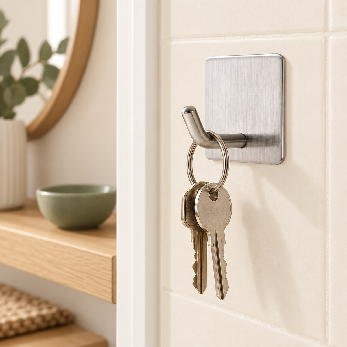 Self-Adhesive Wall Hooks — 4 Pack — illustrative use or setup scene; not a complete pack quantity view