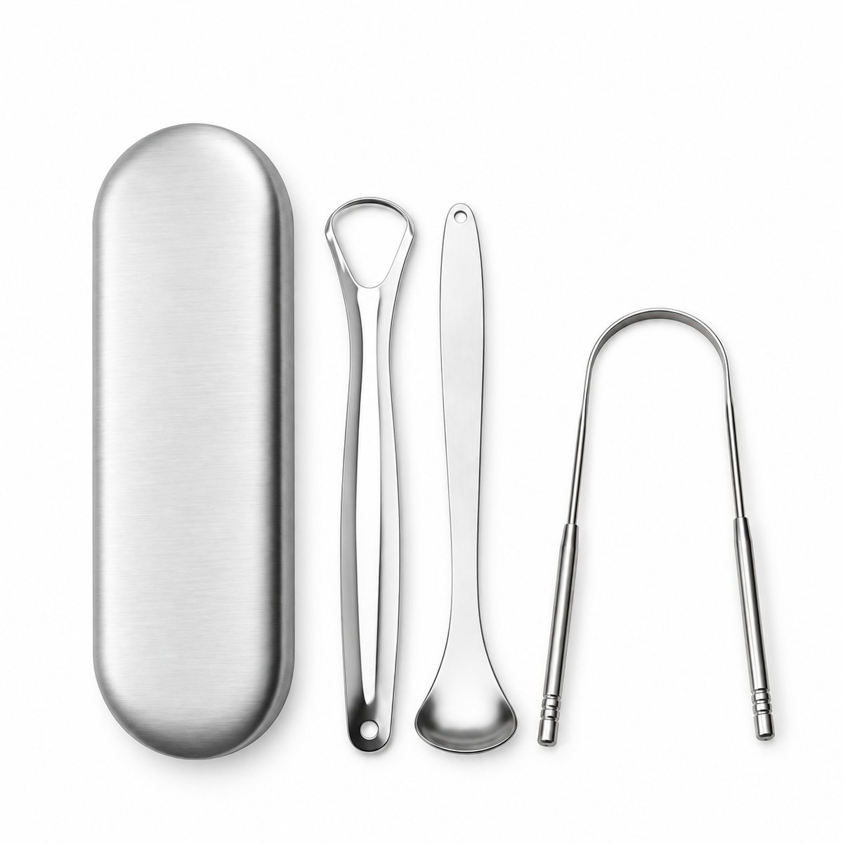 Stainless Steel Tongue Cleaner Set — product detail view