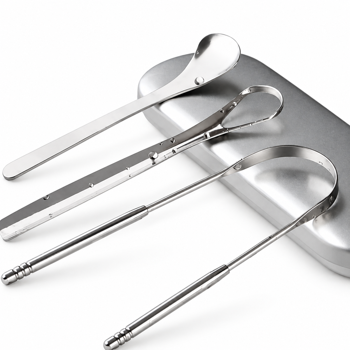 Stainless Steel Tongue Cleaner Set — product detail view
